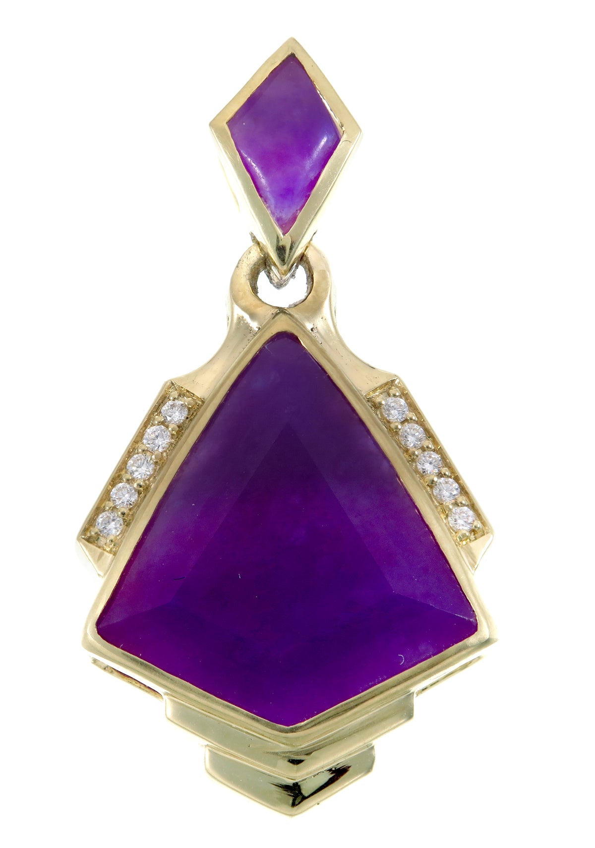 18k faceted kited shape gel sugilite pendant