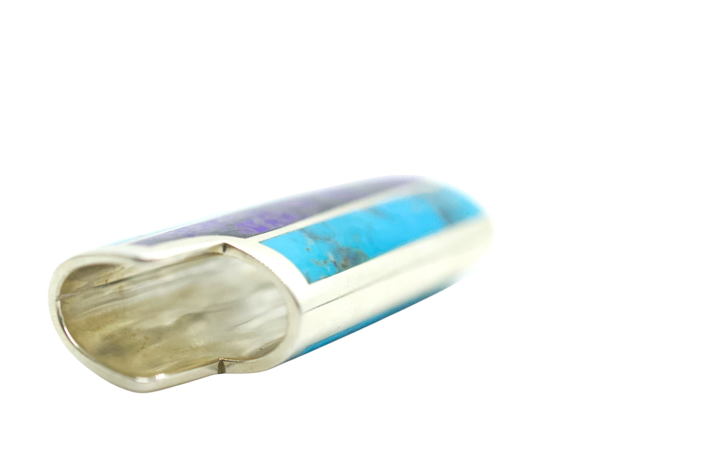 Sterling Silver Turquoise & Sugilite Small Lighter Cover