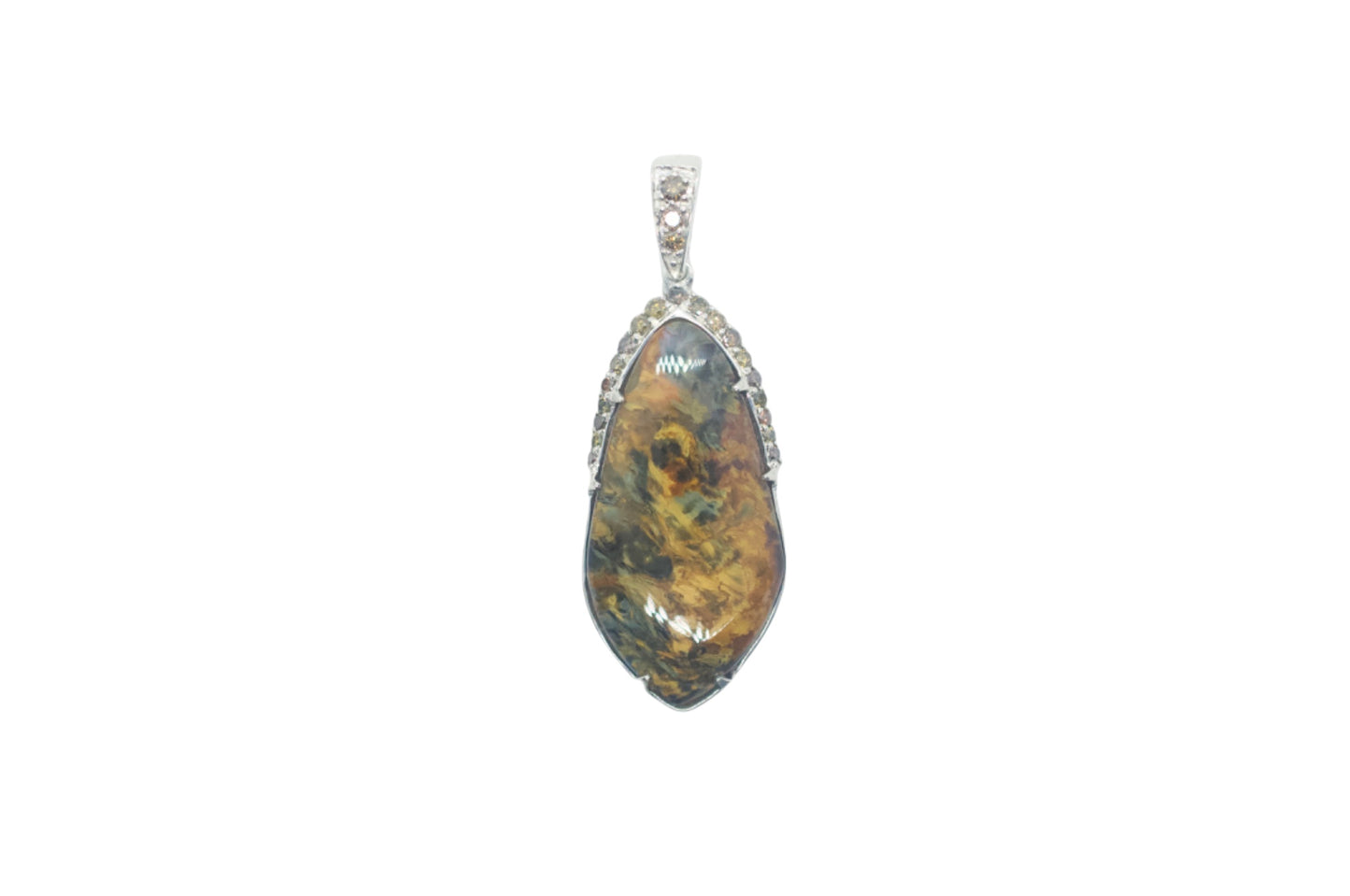 Pietersite & Brown Diamonds Silver Pendant or Necklace
