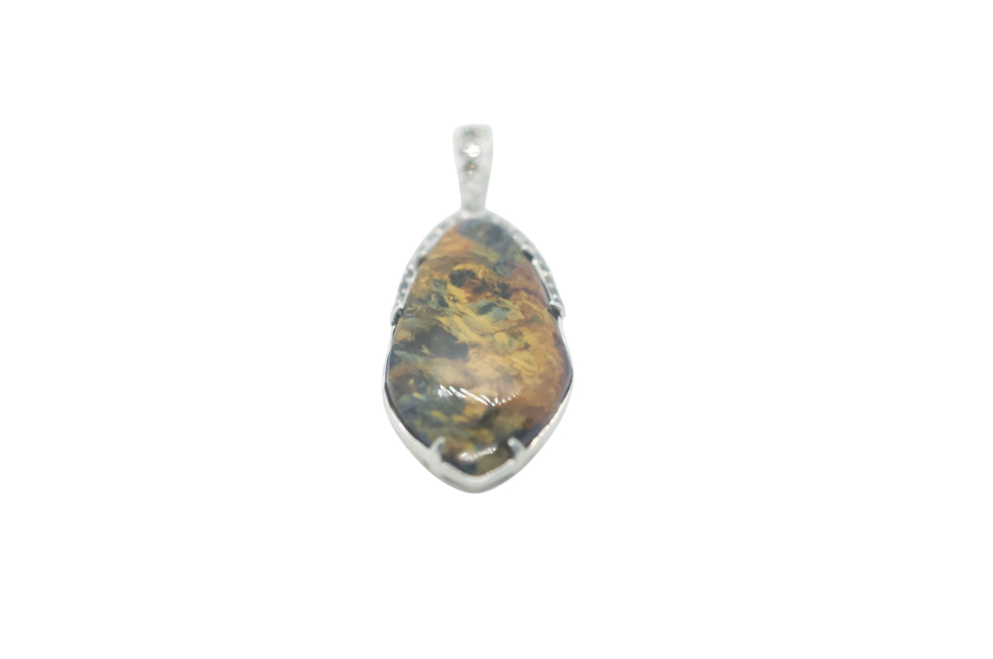Pietersite & Brown Diamonds Silver Pendant or Necklace