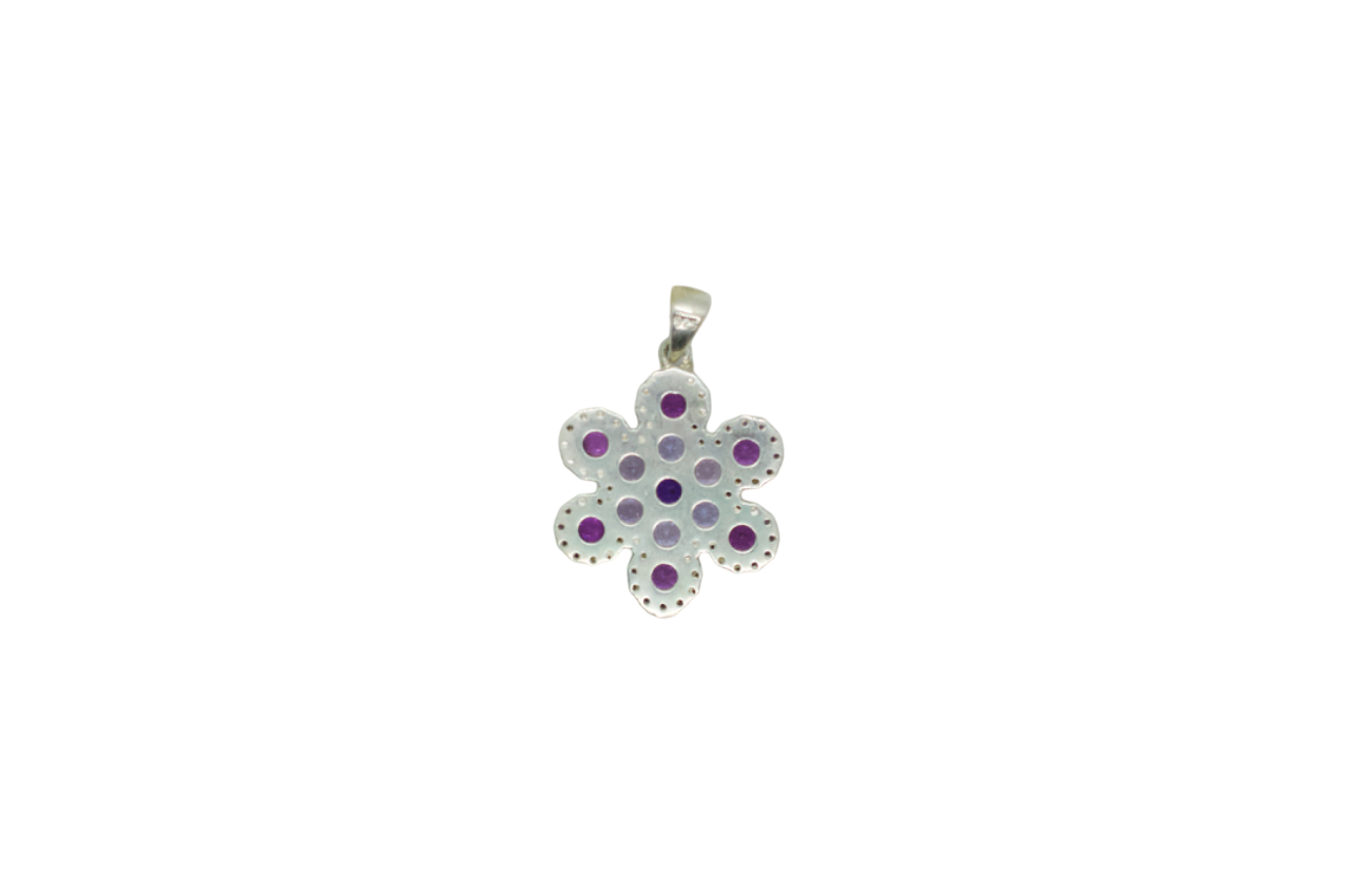 Heavenly Amethyst & Garnet Silver Snowflake Pendant #8