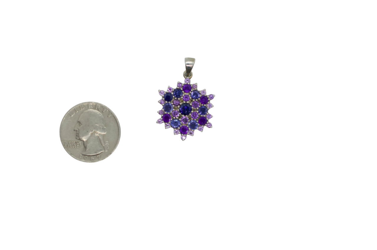 Cathedral Peak Amethyst & Iolite Sterling Silver Snowflake Necklace