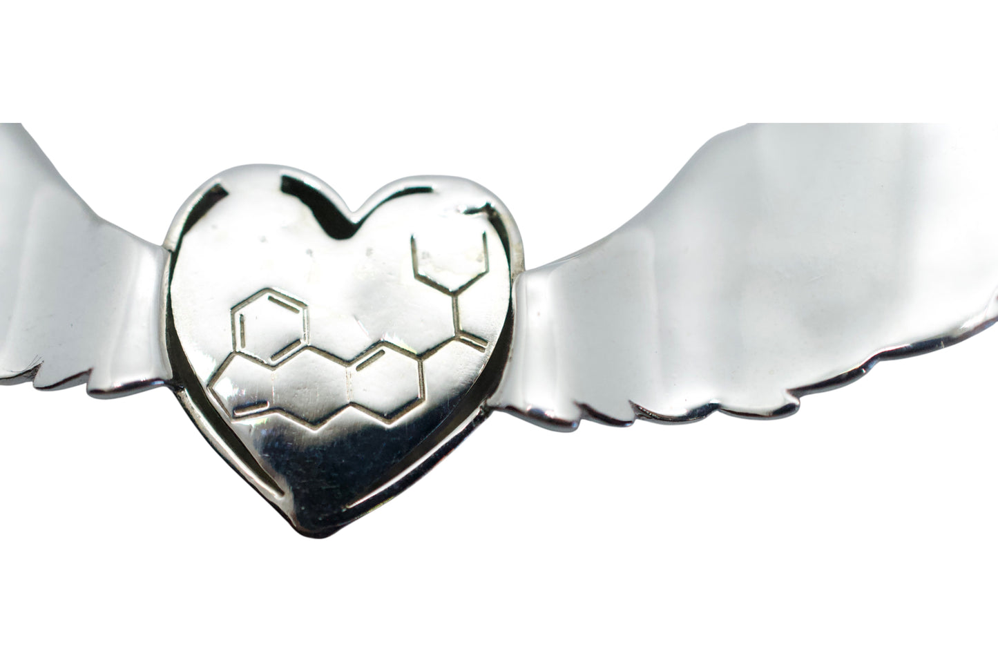 Owsley LSD  Winged Heart Silver Amethyst Necklace
