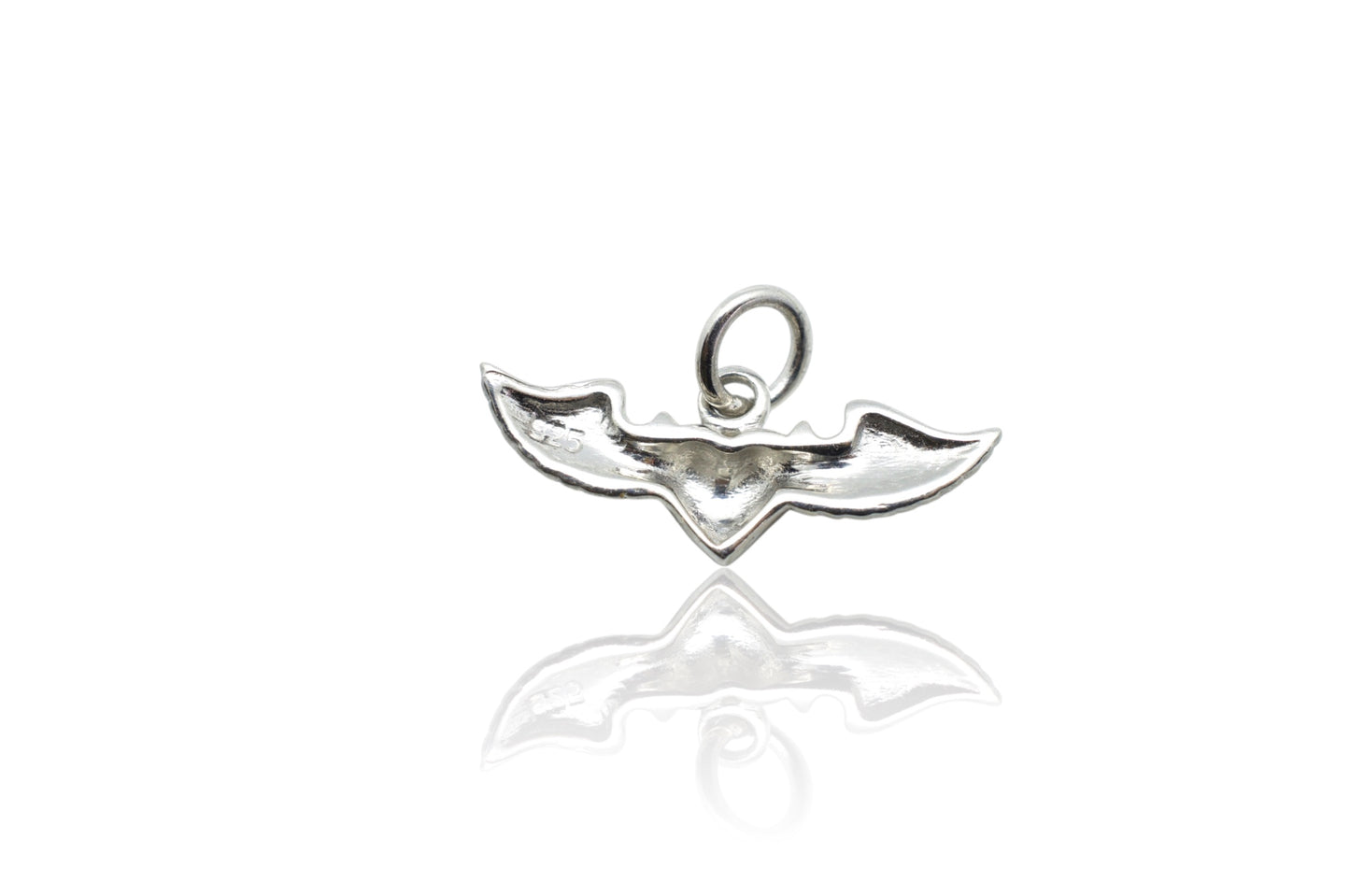 Winged Heart Silver Charm Small Pendant Necklace