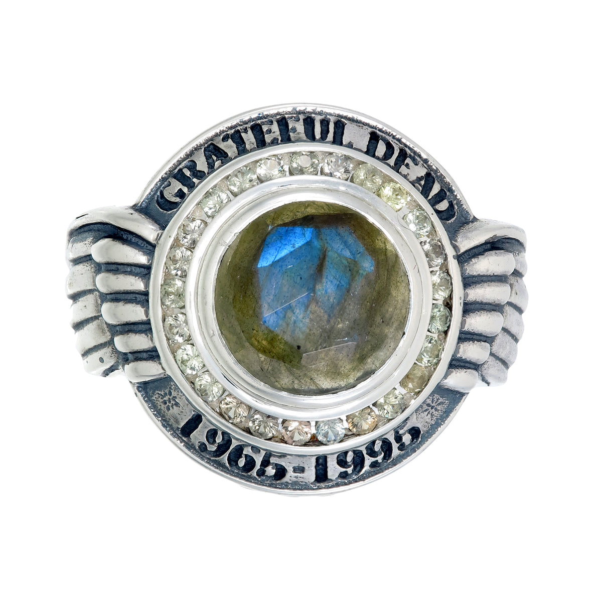 Grateful Dead Class Ring | 1965–1995 Sterling Silver Ring with Labradorite & Yellow Sapphires