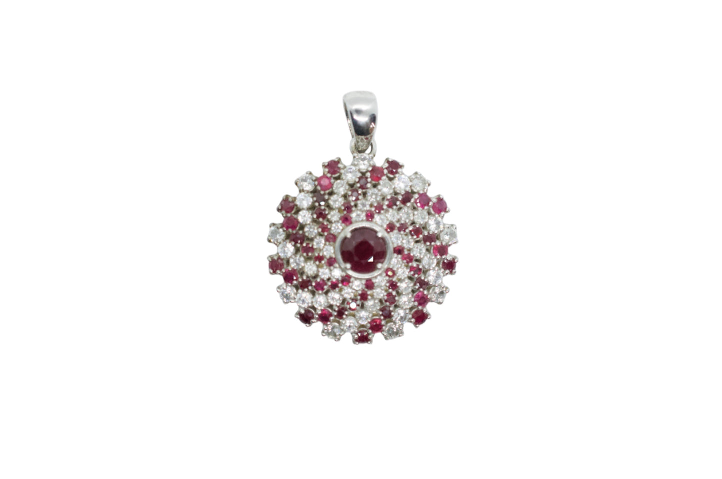 Karuna Garnet & Zircon Sterling Silver Mandala Necklace #1