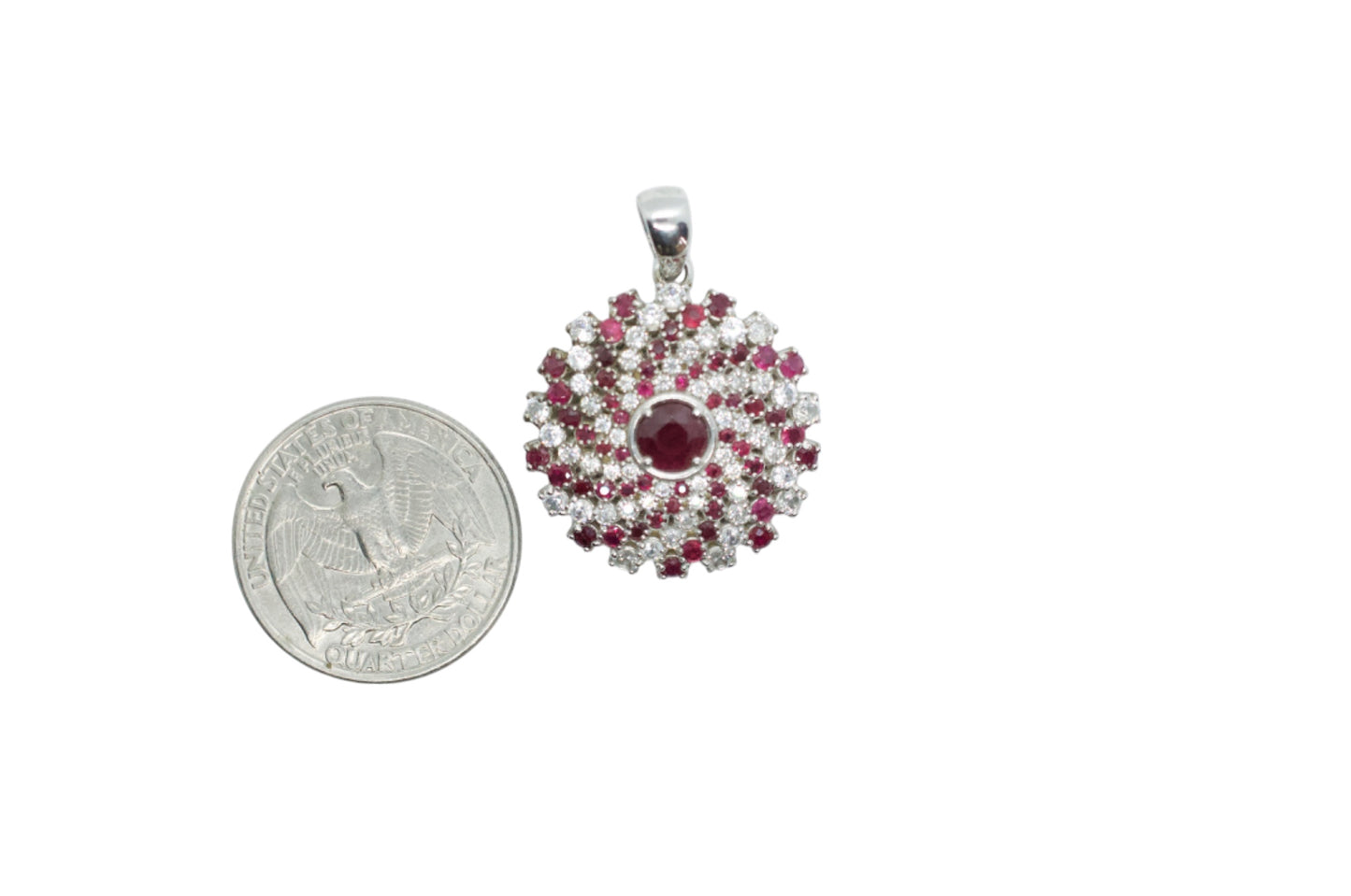 Karuna Garnet & Zircon Sterling Silver Mandala Necklace #1