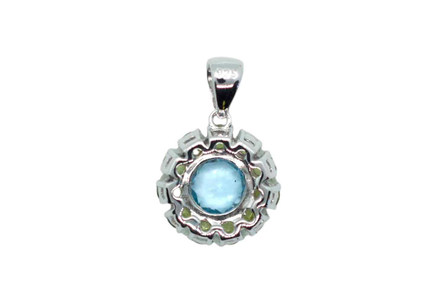 Topaz & Peridot Sterling Silver Mini Mandala Necklace