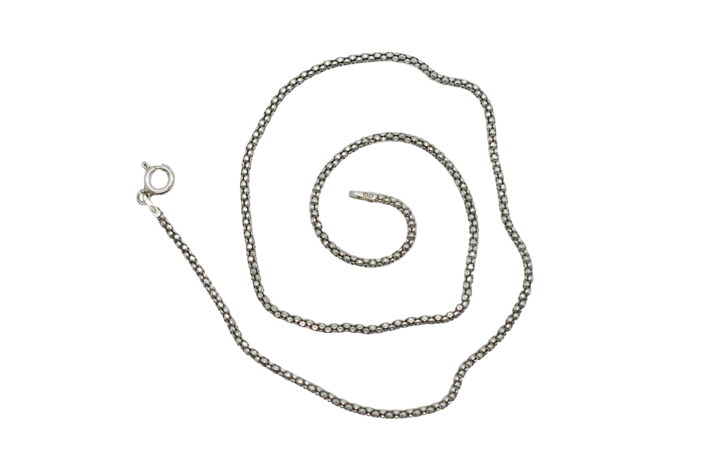 Sterling Silver Popcorn Chain 16"
