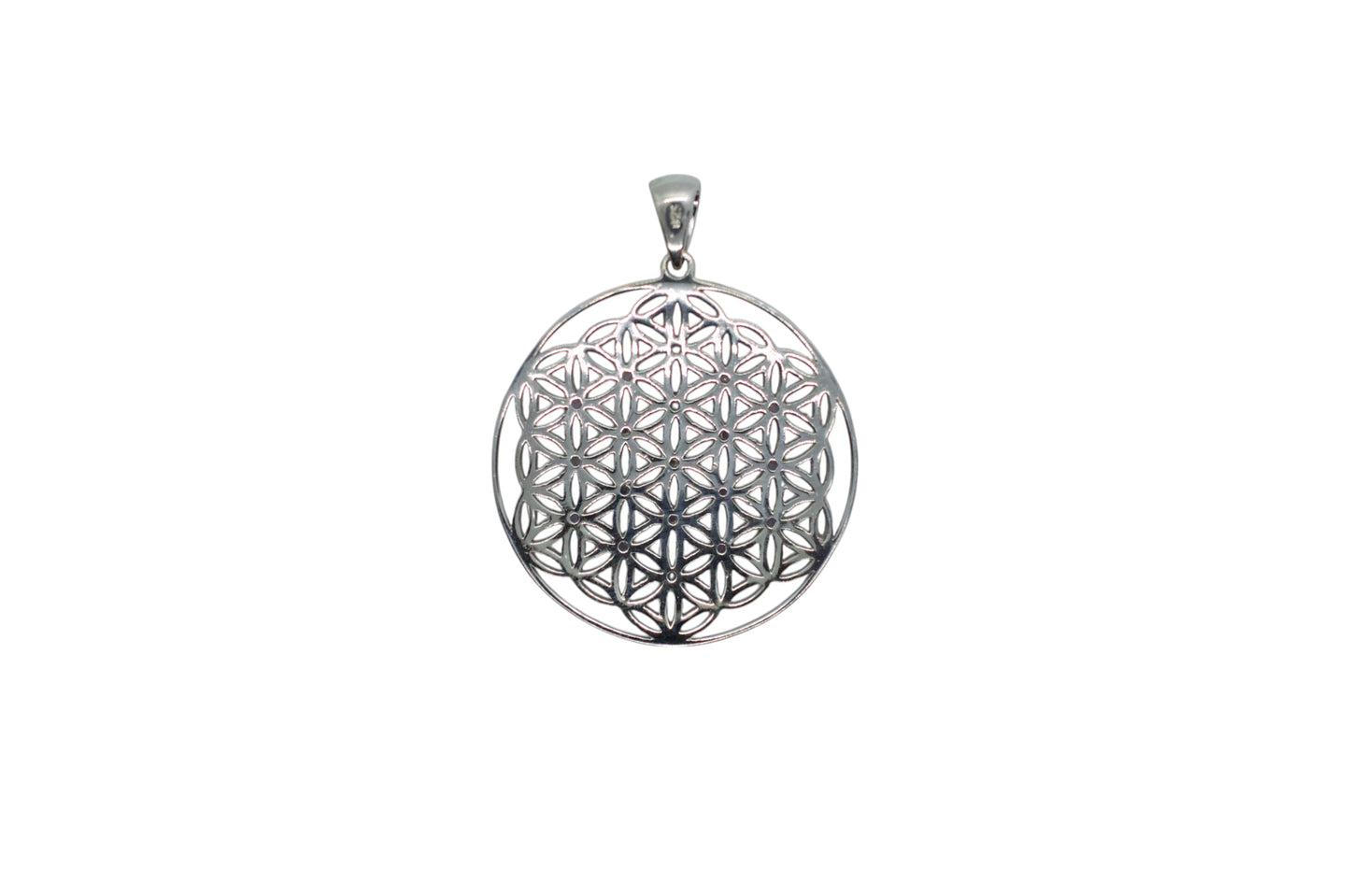 Tanzanite Flower of Life Silver Pendant Necklace