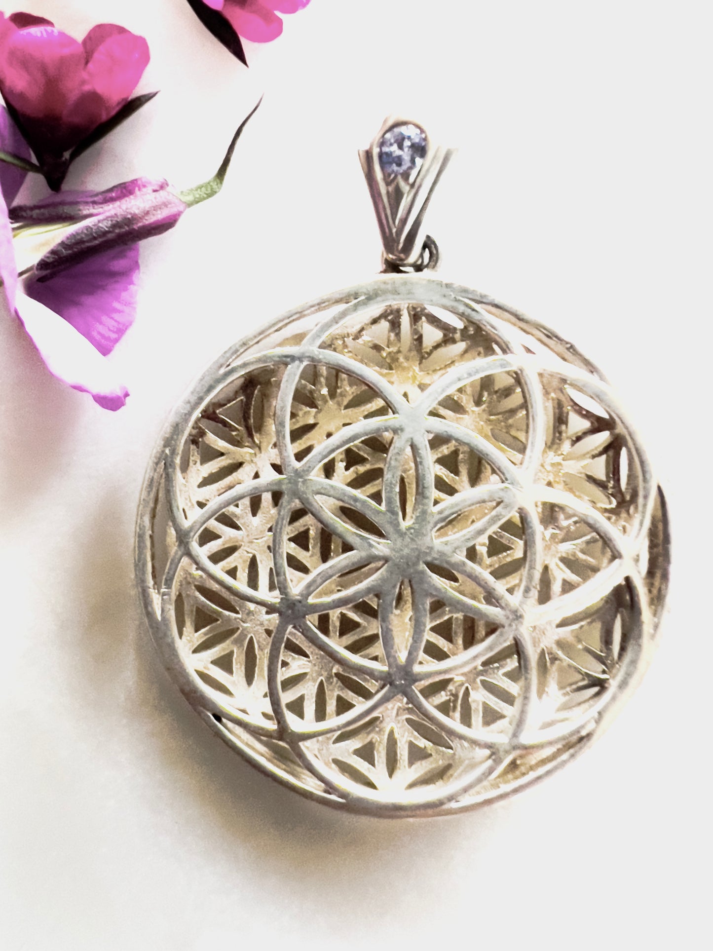 Sacred Geometry Matrix Silver Necklace