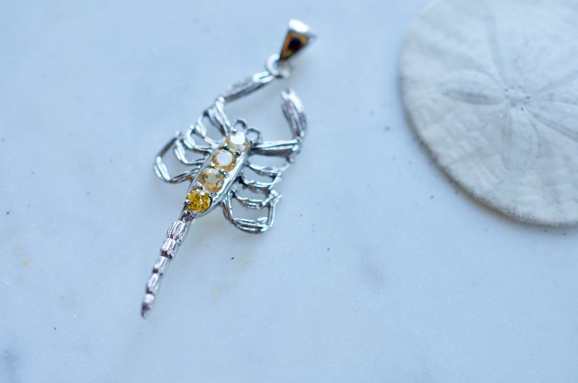 Scorpion Citrine Sterling Silver Pendant