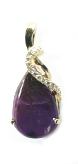 18k Gold Purple Sugilite and Diamond Pendant