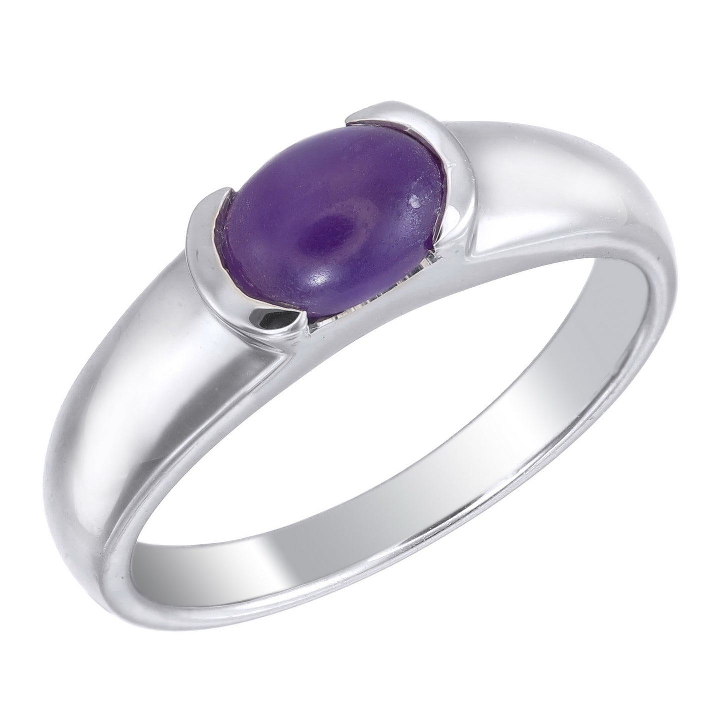 Purple Sugilite Silver Ring Size 6.5