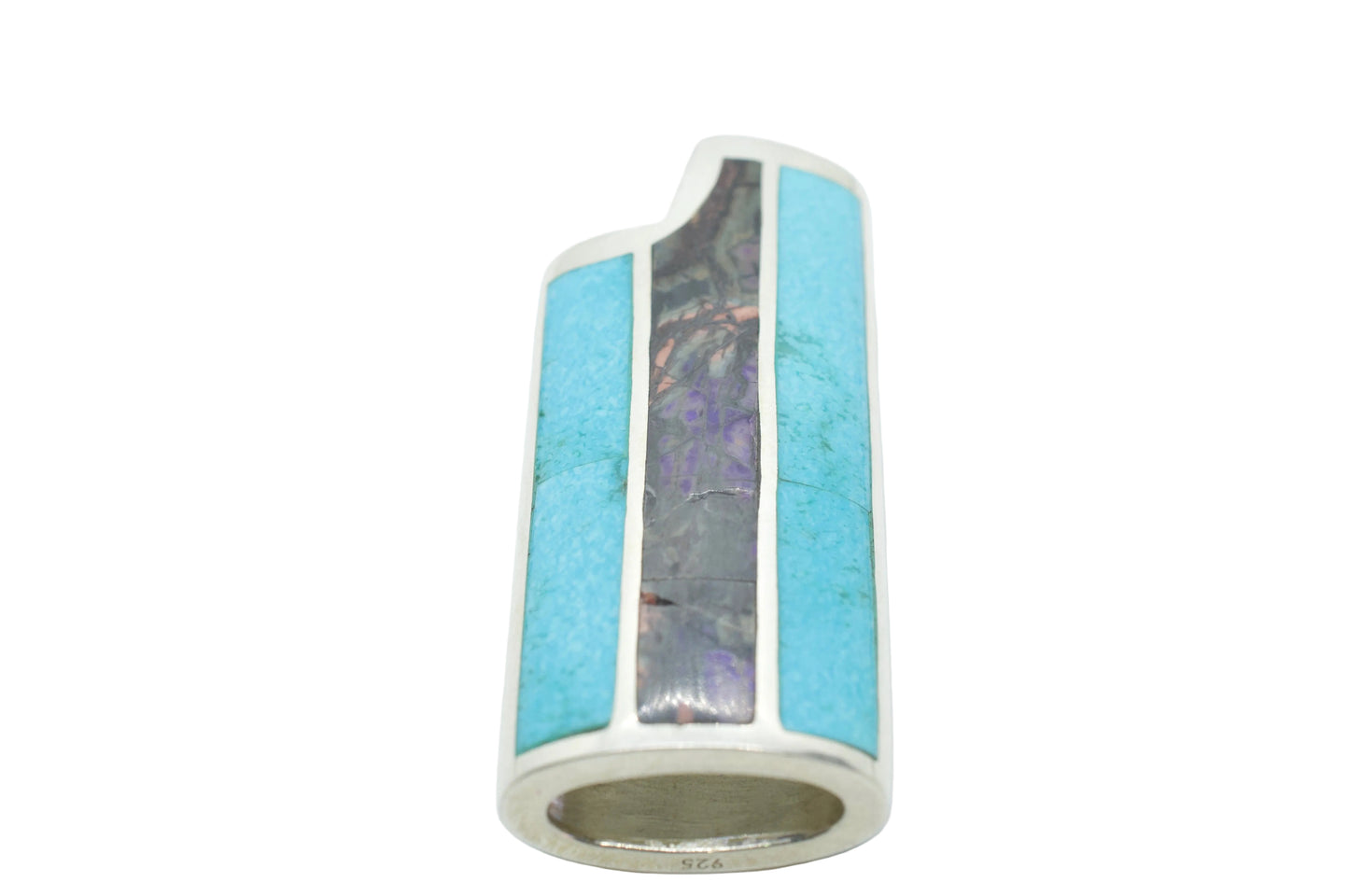 Sterling Silver Turquoise & Sugilite Small Lighter Cover