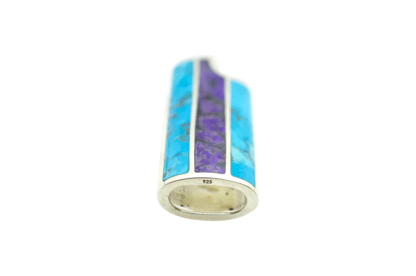 Sterling Silver Turquoise & Sugilite Small Lighter Cover