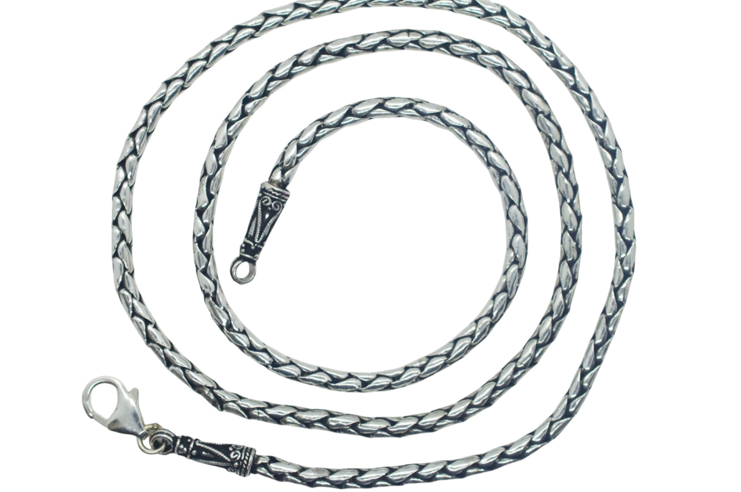 22" Braided Sterling Silver Necklace Chain