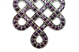 Rhodolite Shrivasta Endless Knot Sterling Silver Pendant Necklace