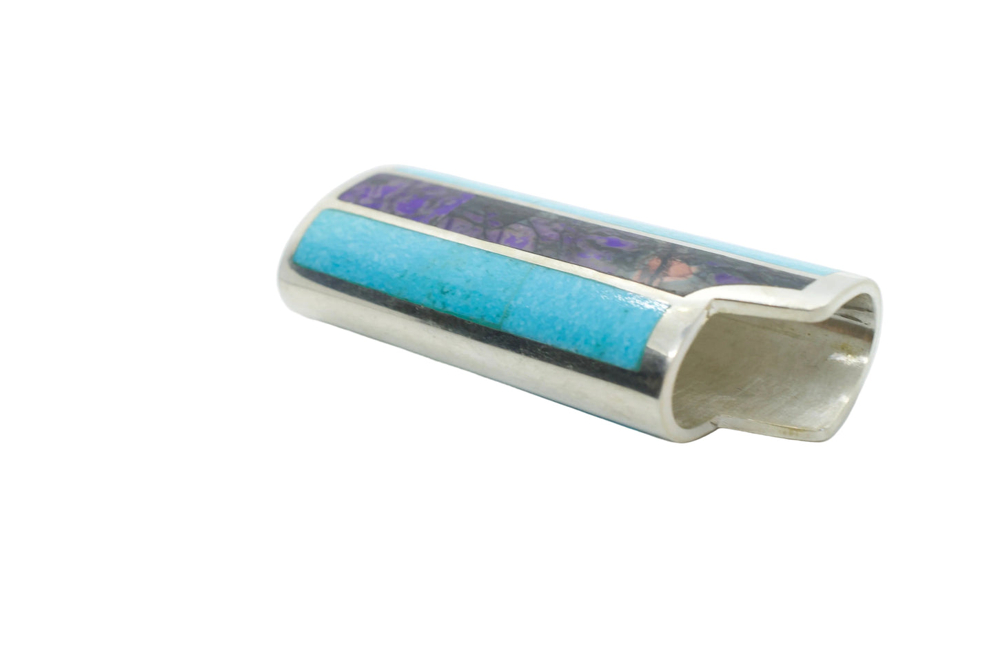 Sterling Silver Turquoise & Sugilite Small Lighter Cover