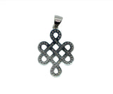 Rhodolite Shrivasta Endless Knot Sterling Silver Pendant Necklace