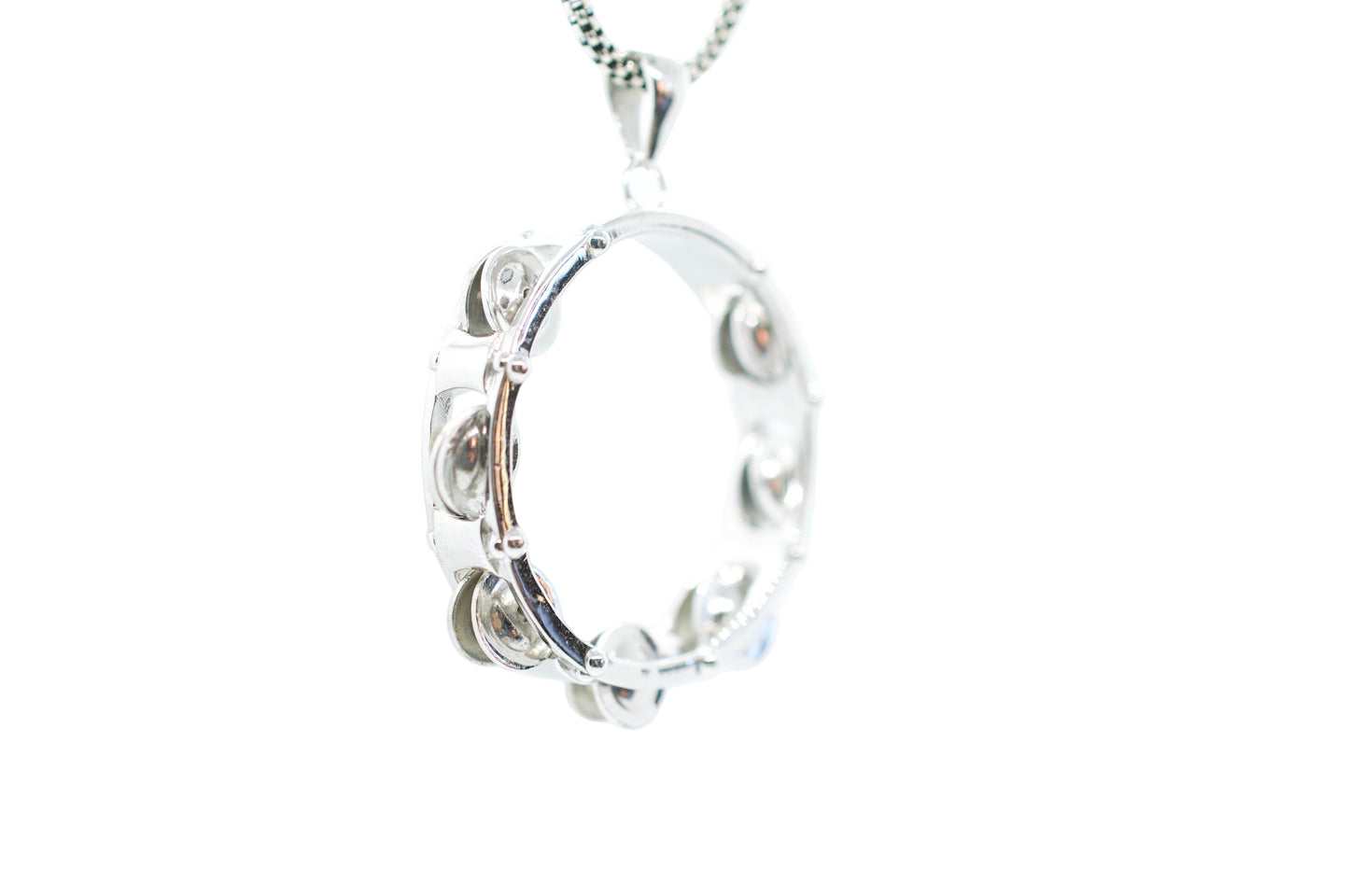 Sterling Silver Tambourine Necklace