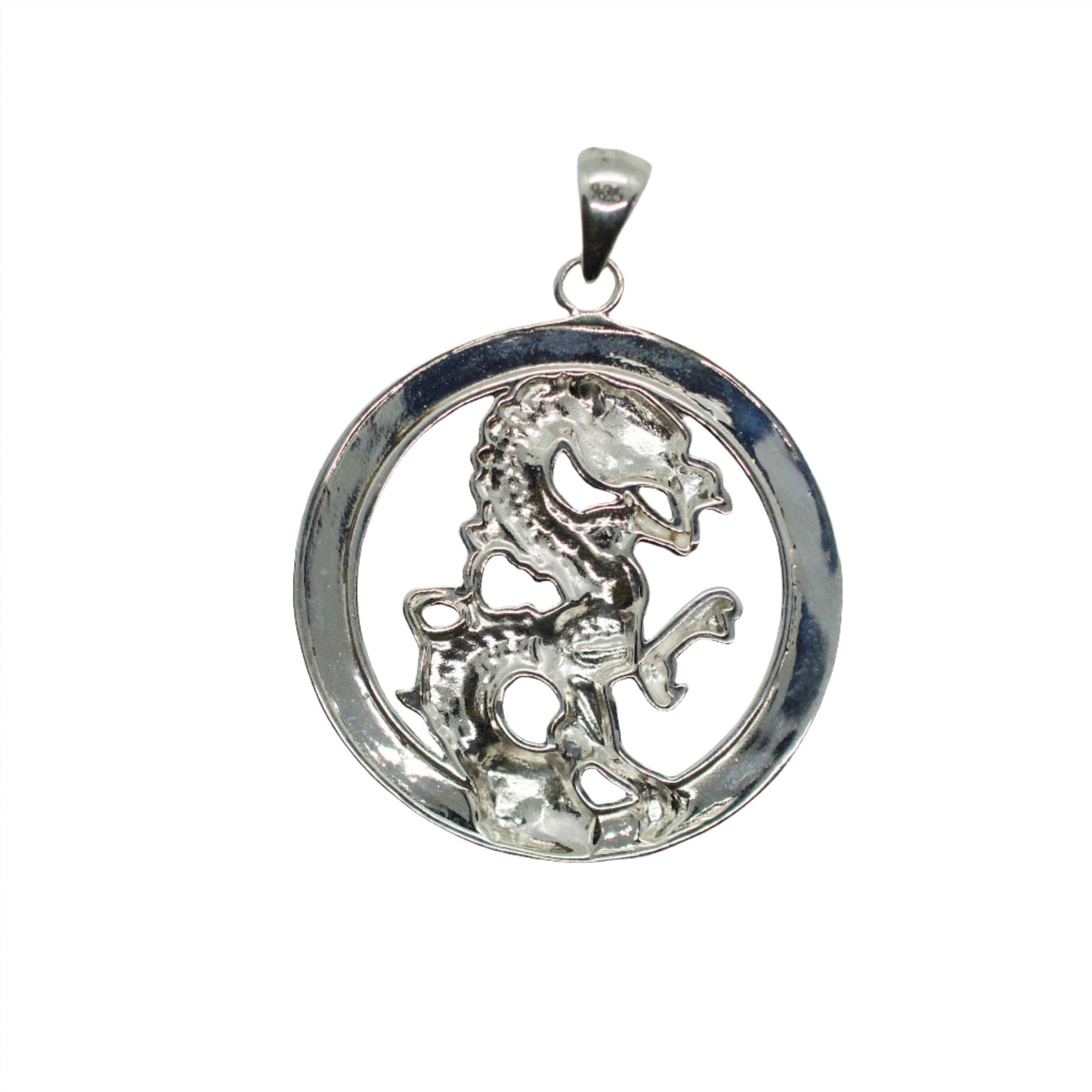 Fire on the Mountain Sterling Silver Pendant Necklace Dragon with Matches