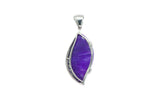 Sterling Silver Sugilite Violet Dream Pendant Necklace with Blue Sapphires