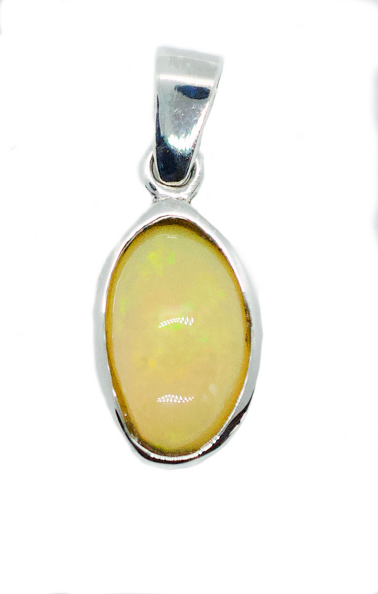 Small Ethiopian Opal Silver Pendant Necklace #4