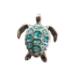 Enamel Silver Hawaiian Sea Turtle Necklace Blue