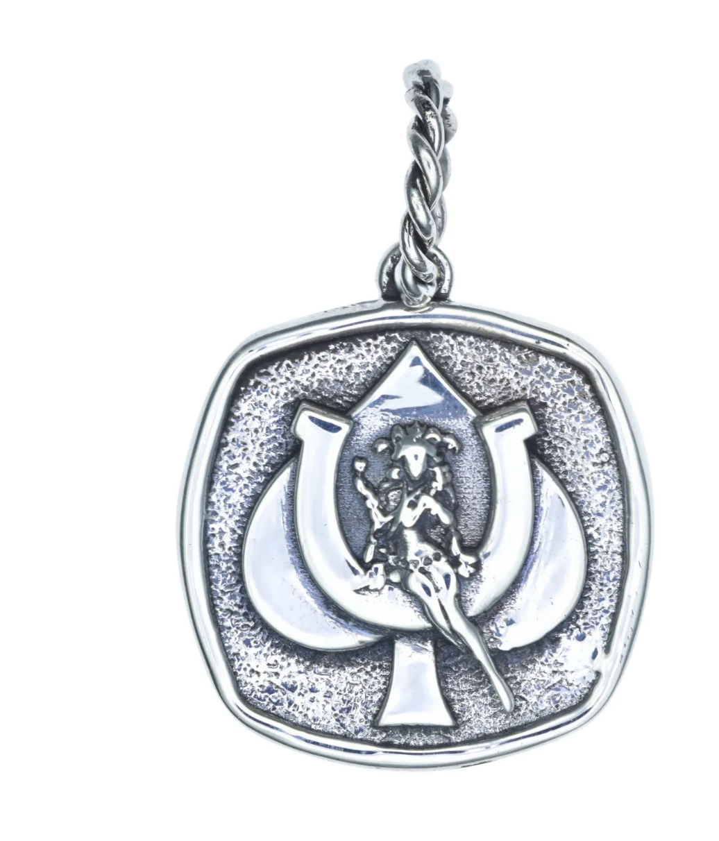 Grateful Dead Bob Weir Ace Necklace – Steal Your Face Sterling Silver Pendant, Deadhead Guitarist Tribute Jewelry