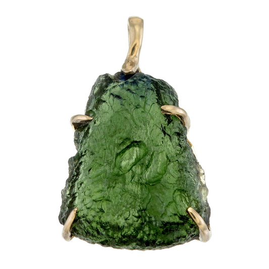 18k gold Moldavite Pendant