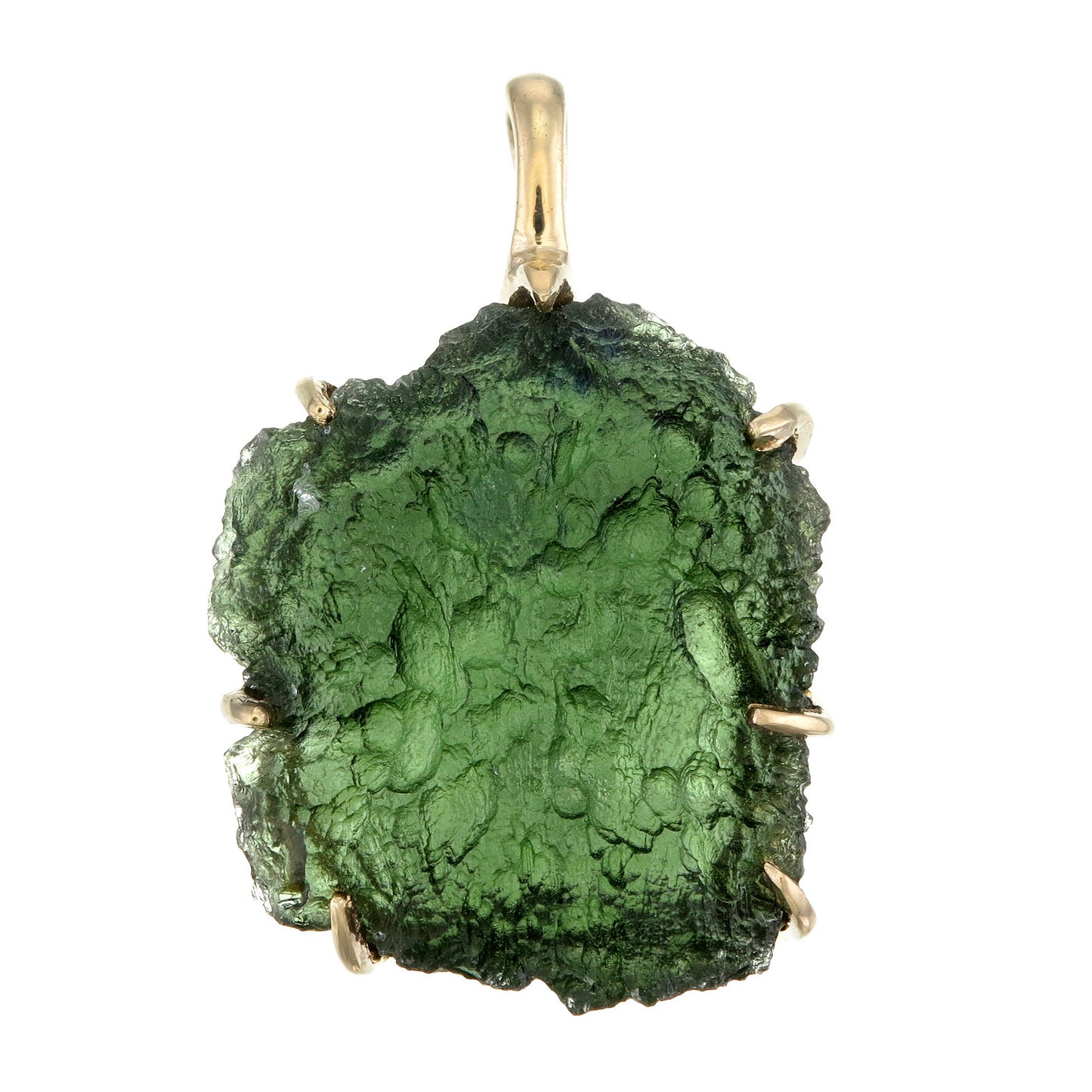 18k Moldavite pendant