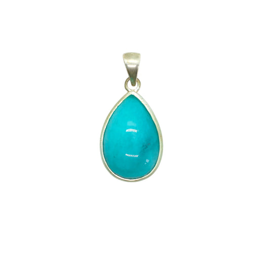 Teardrop Blue Amazonite Silver Necklace