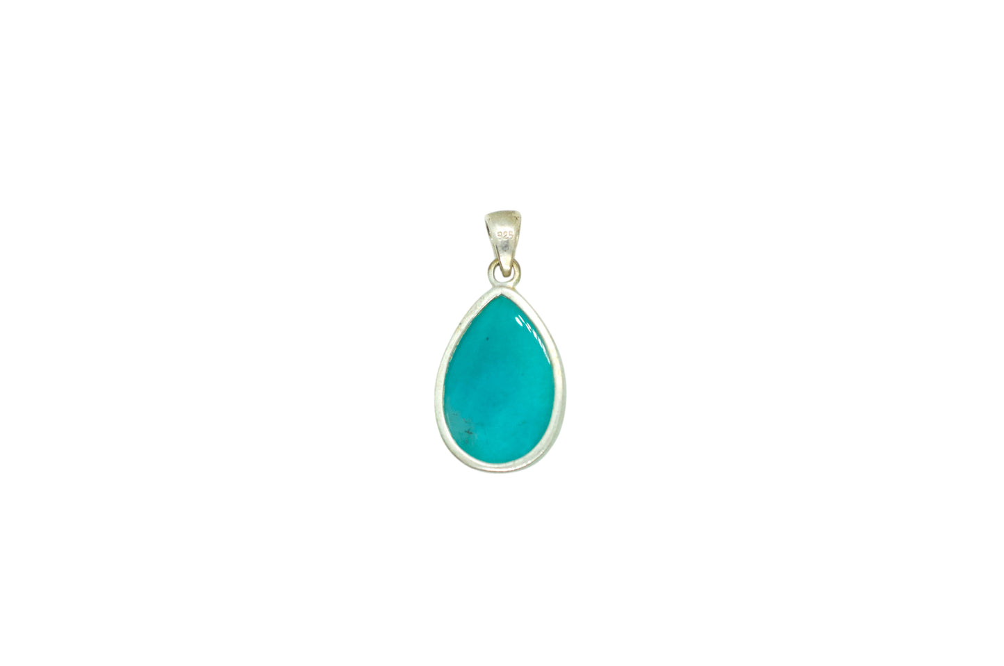 Teardrop Blue Amazonite Silver Necklace