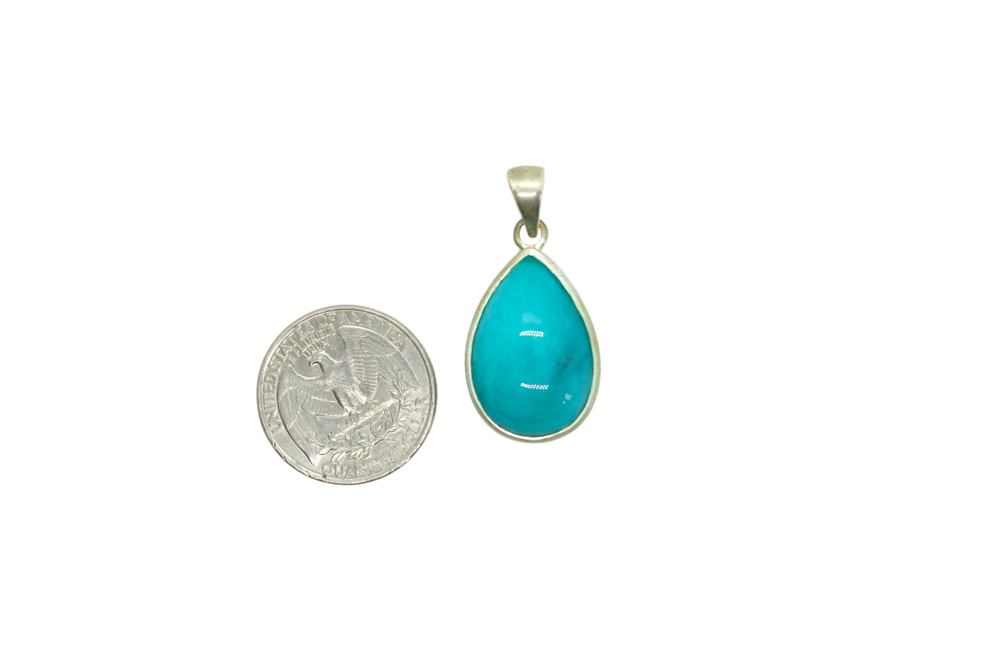 Teardrop Blue Amazonite Silver Necklace