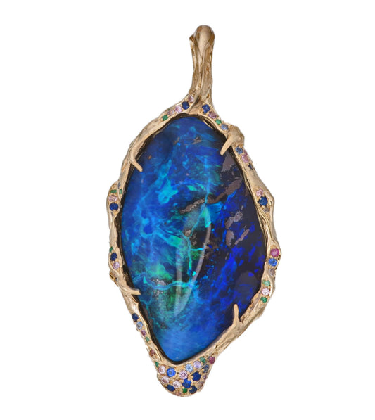 18k Gold Boulder Opal pendant