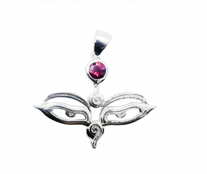 Grateful Dead Eyes of the World Silver Pink Tourmaline Pendant Necklace