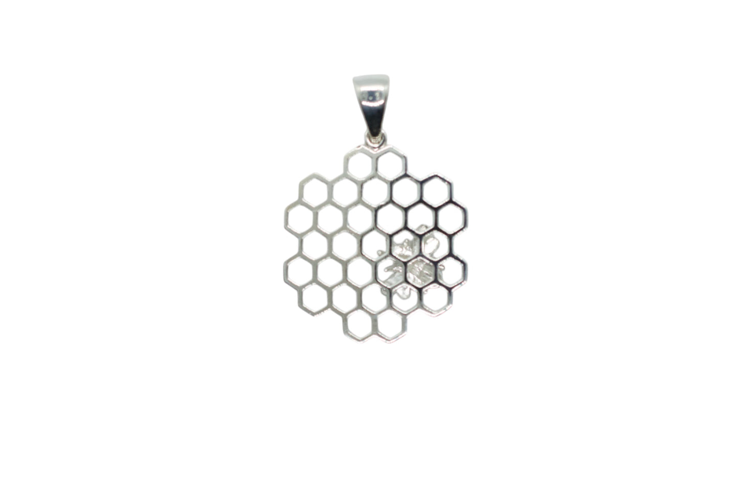 Bee Sweet Silver Honeycomb and Bee Necklace