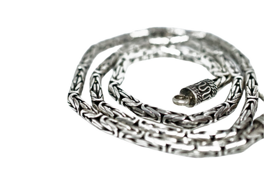 Silver Bali Byzantine Weave Chain 20"