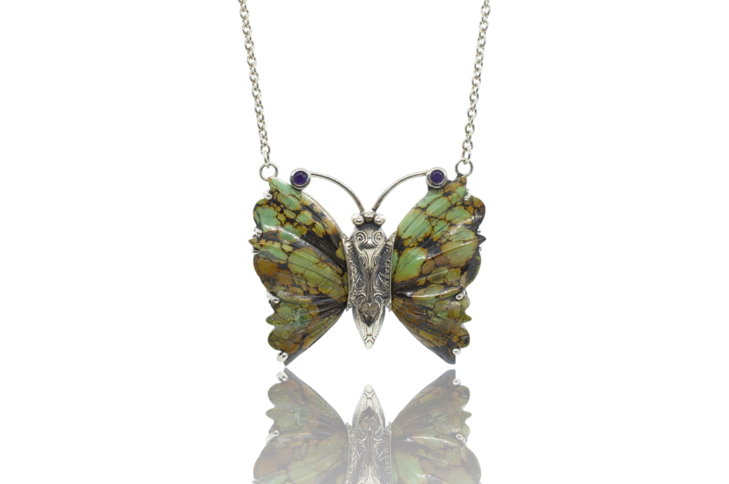 Sterling Silver Turquoise Butterfly Necklace