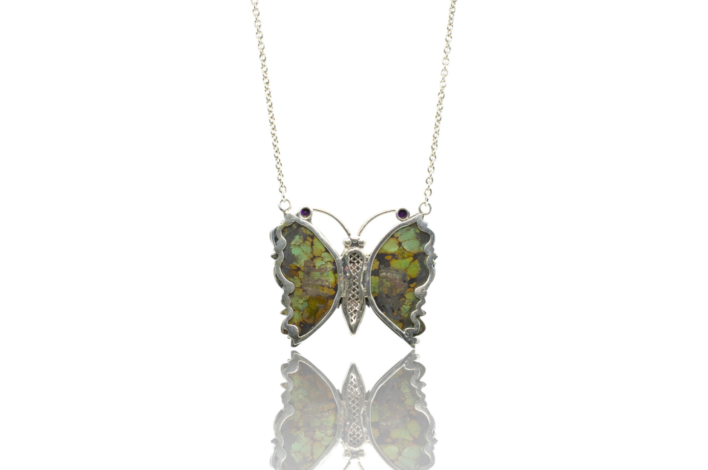 Sterling Silver Turquoise Butterfly Necklace