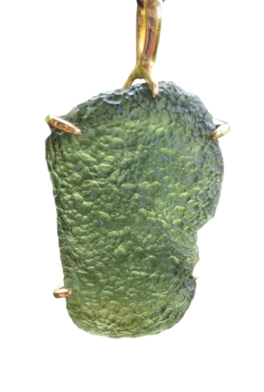 18k Gold Moldavite Pendant