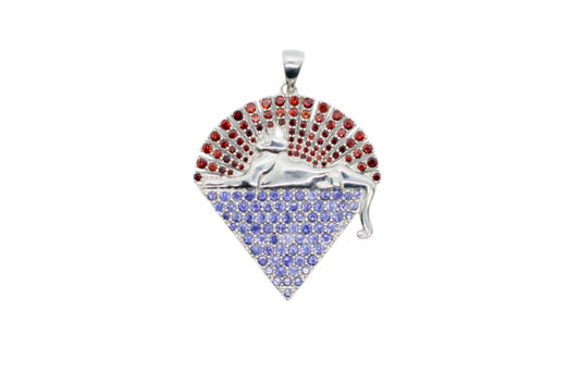 Jerry Garcia Cats Under the Stars Sterling Silver Pendant with Iolite and Garnet