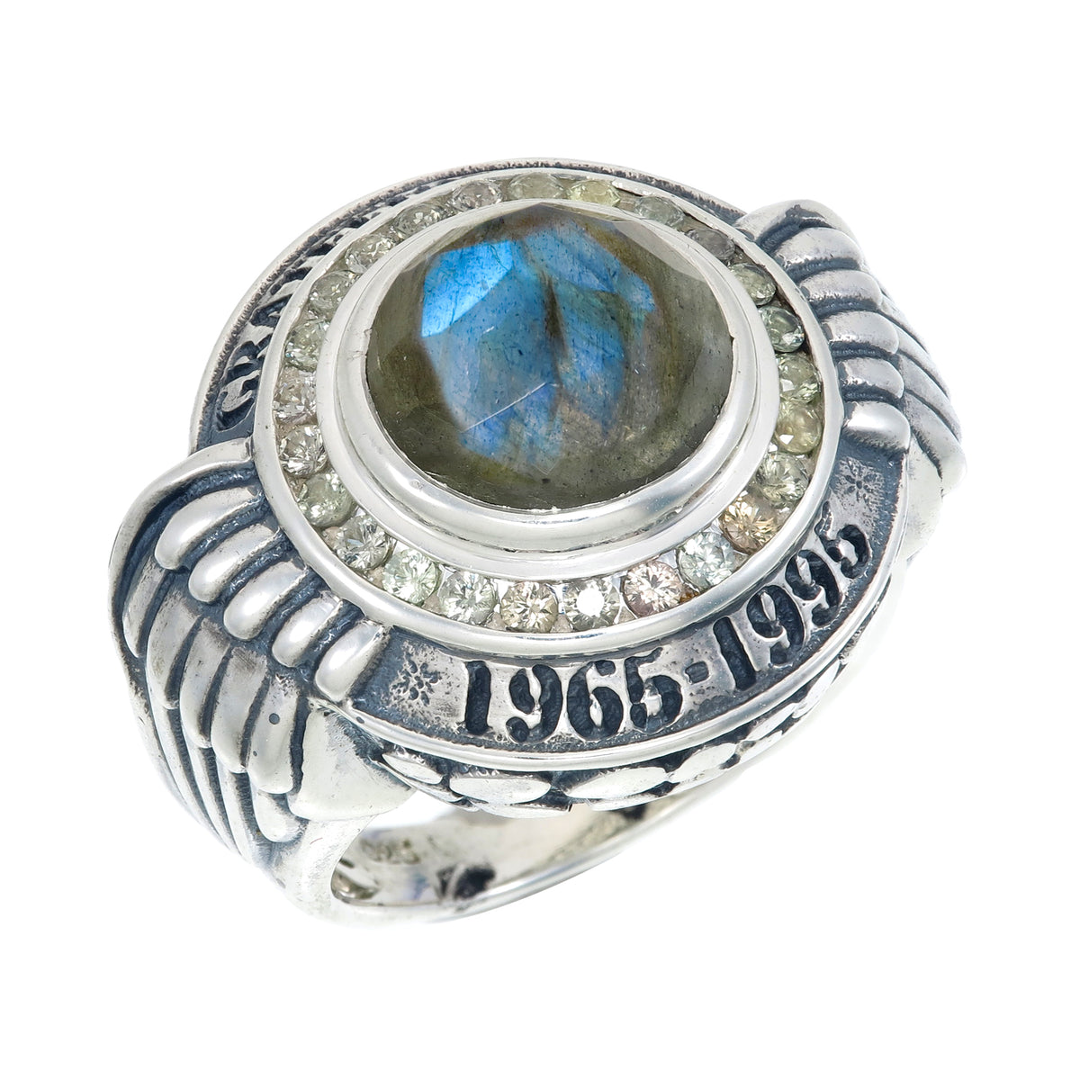 Grateful Dead Class Ring | 1965–1995 Sterling Silver Ring with Labradorite & Yellow Sapphires