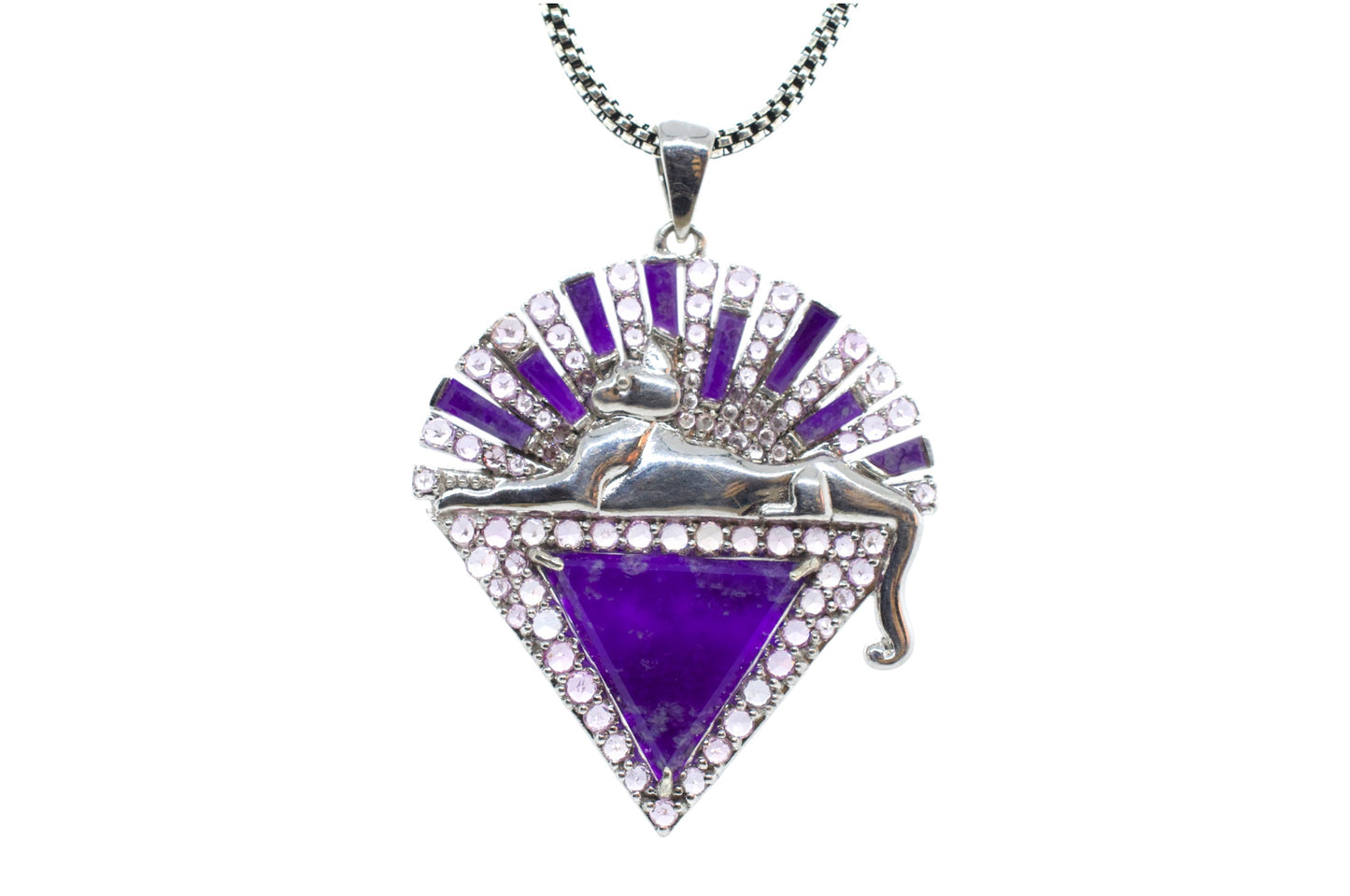 Jerry Garcia Cats Under the Stars Sterling Silver Necklace with Sugilite & Purple Sapphires