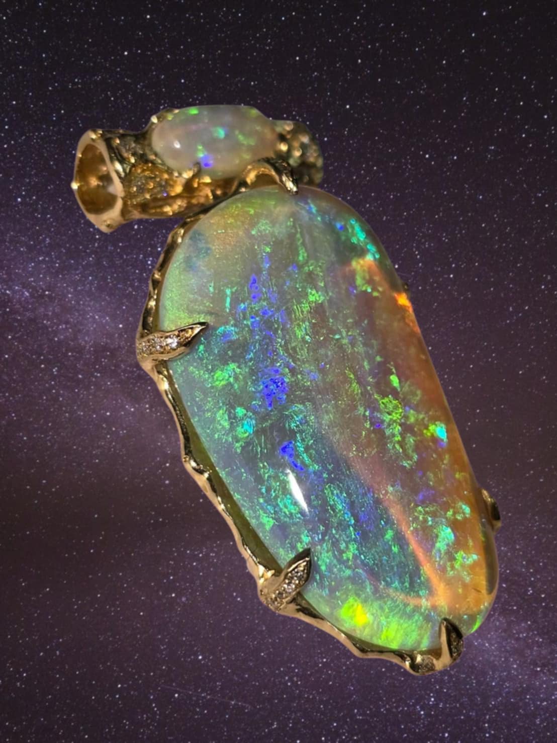 Beautiful Lg Opal in 18k pendant
