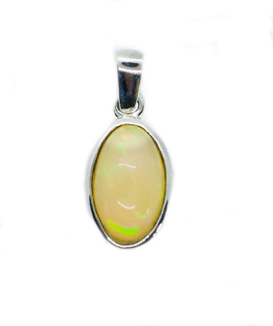 Small Ethiopian Opal Silver Pendant Necklace #5