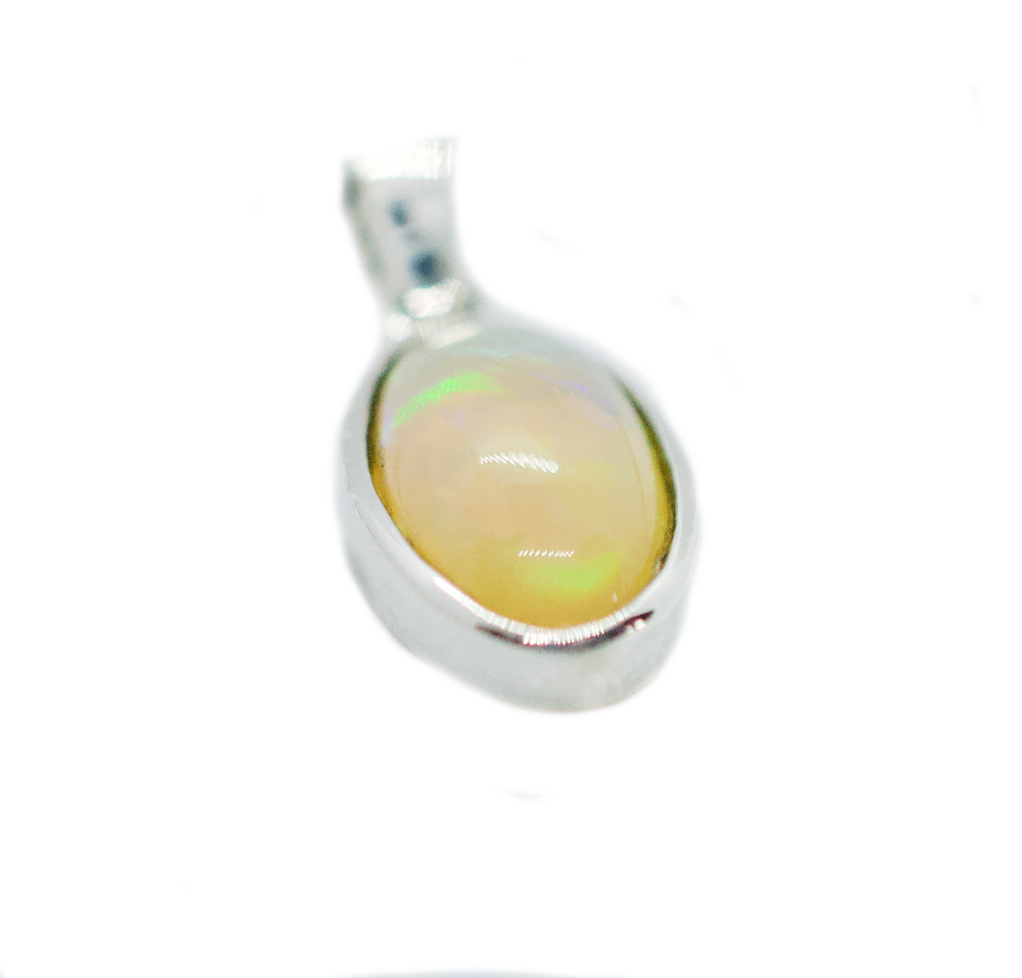 Small Ethiopian Opal Silver Pendant Necklace #5