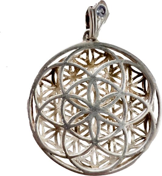 Sacred Geometry Matrix Silver Necklace