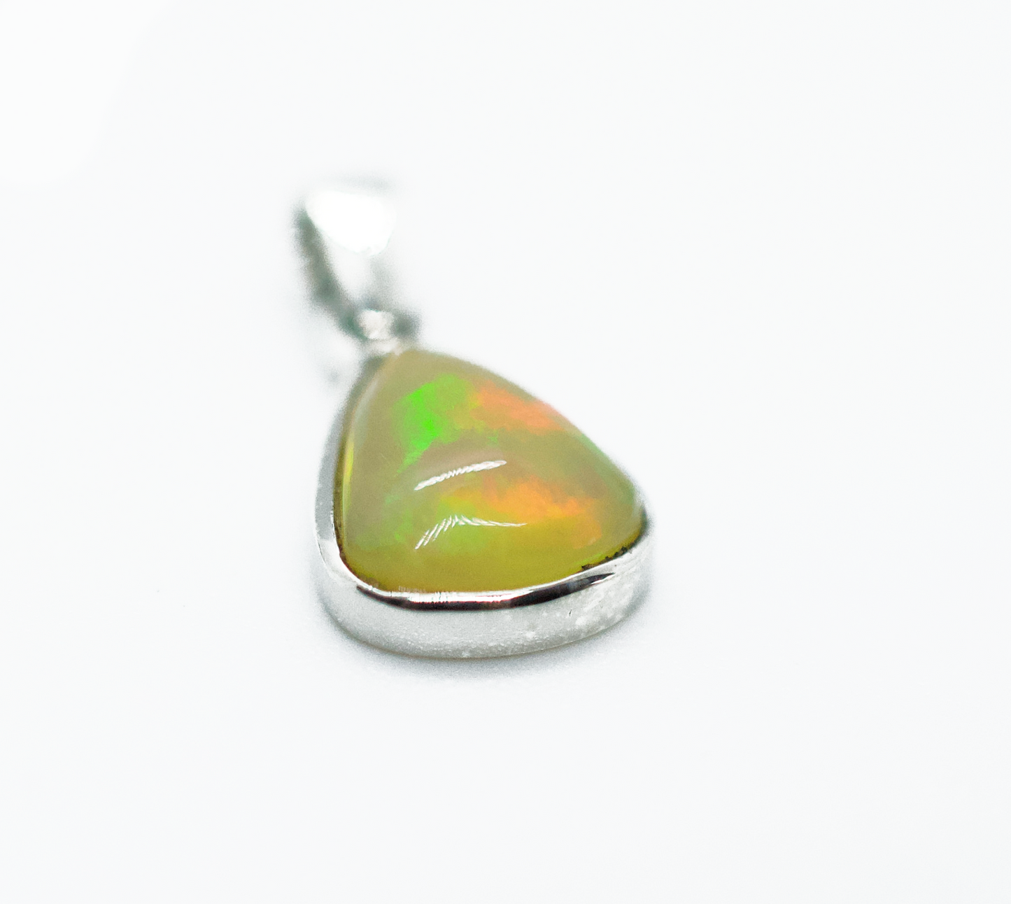 Small Ethiopian Opal Silver Necklace #6